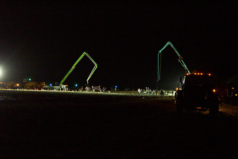 S.B. Thompson Contractors filling concrete for commercial building in Canyon Lake, Texas